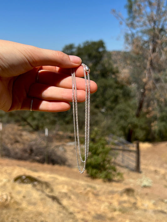 Sterling Silver Cuban Curb Chain Necklace 1.9mm Minimalist Magnetic Clasp