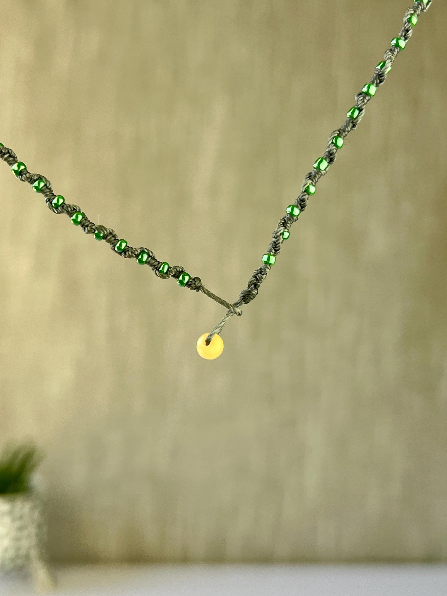 Delicate Hand Knotted Seed Bead Choker Necklace Minimalist Boho Style