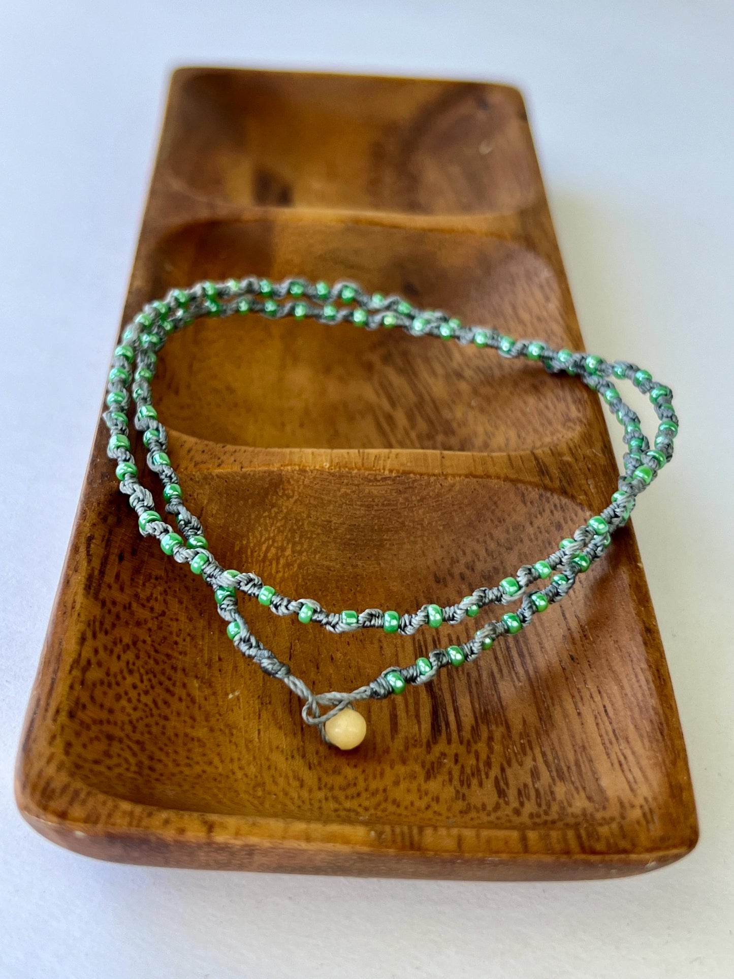 Delicate Hand Knotted Seed Bead Choker Necklace Minimalist Boho Style