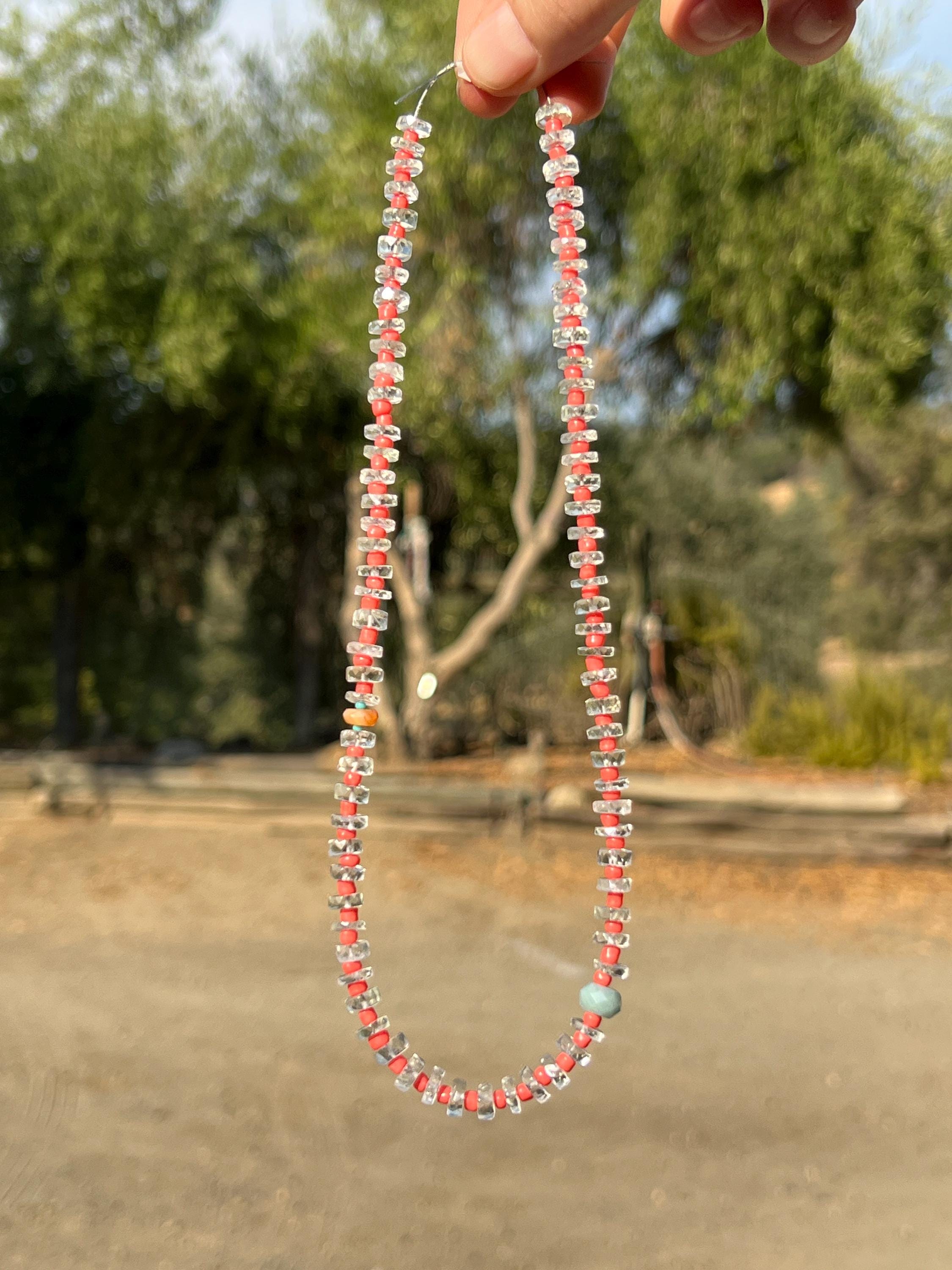 Aquamarine & Seed Bead Necklace