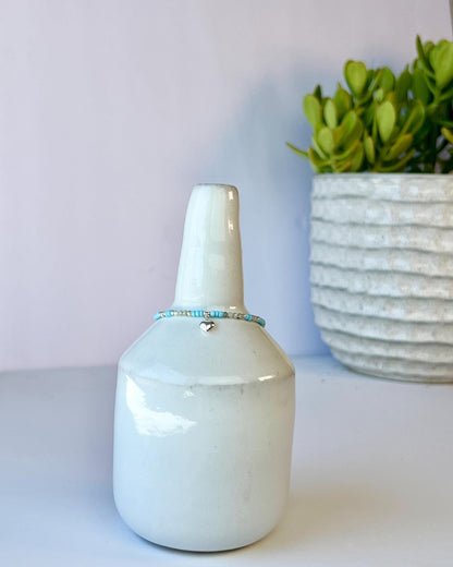 Boho Gemstone Beaded Bracelet Sterling Silver Magnetic Clasp Casual Minimalist Fine Jewelry Gift