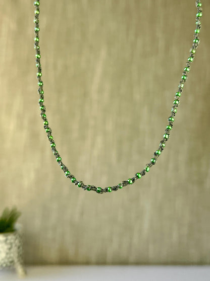 Delicate Hand Knotted Seed Bead Choker Necklace Minimalist Boho Style