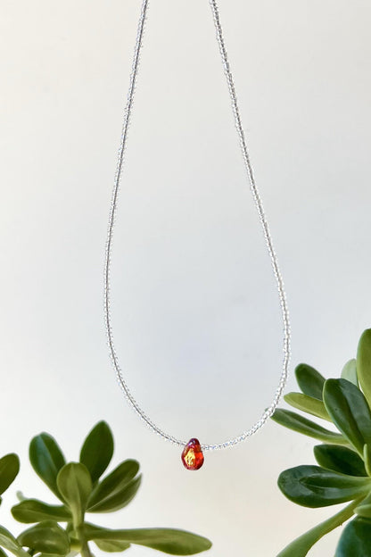 Delicate Seed Bead Choker Sterling Silver Magnetic Closure Necklace Minimalist Boho Style
