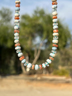 Sunstone, Aquamarine & Peruvian Opal Gemstone Necklace.